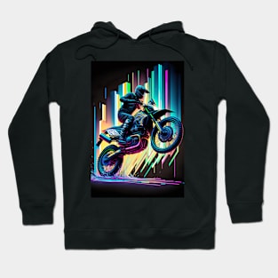 Cyber Future Dirt Bike With Neon Colors Hoodie